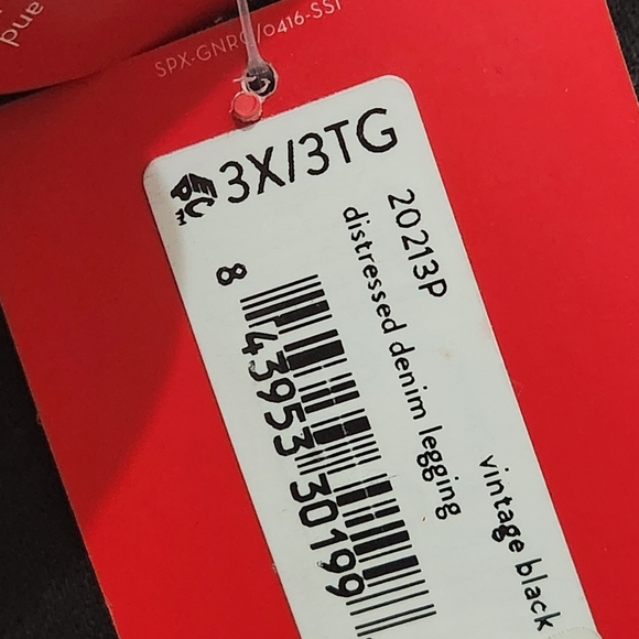 Spanx  black vintage distress  denim leggings/ jeggings pull on 3xl new - Picture 6 of 13